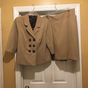 Lane Bryant Camel Blazer and Skirt Ensemble